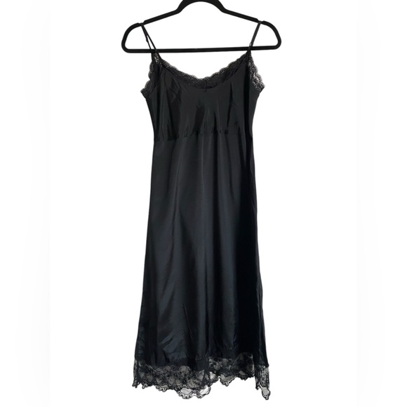 Simone Rocha Black Slip Midi Dress Lace Details Size UK 8/US 4 - Picture 5 of 14